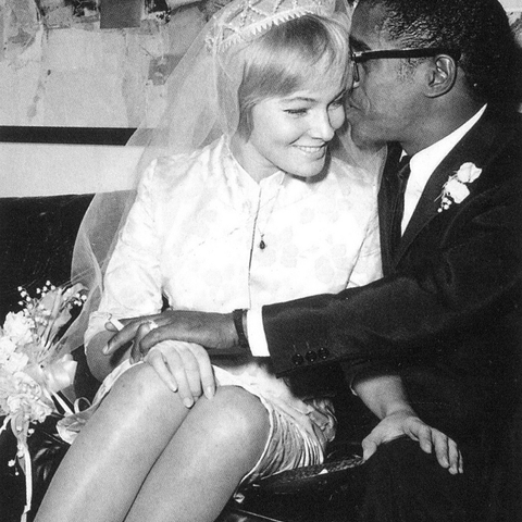 Entertainer Sammy Davis Jr. and Swedish-born actress May Britt.