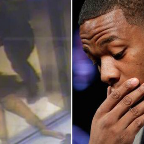 TMZ released the video (screenshot left) of Ray Rice dragging his unconscious fiancé from the elevator.