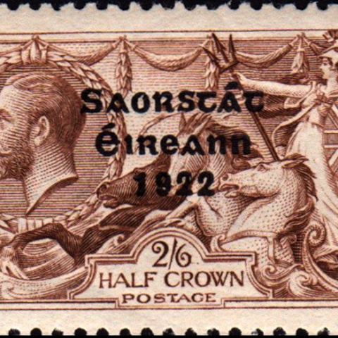 Irish Free State stamp overprinted on a King George V stamp.