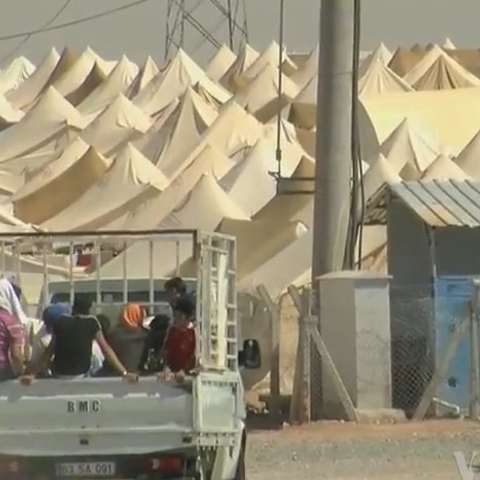 Syrian refugee camp near Aleppo, Syria.