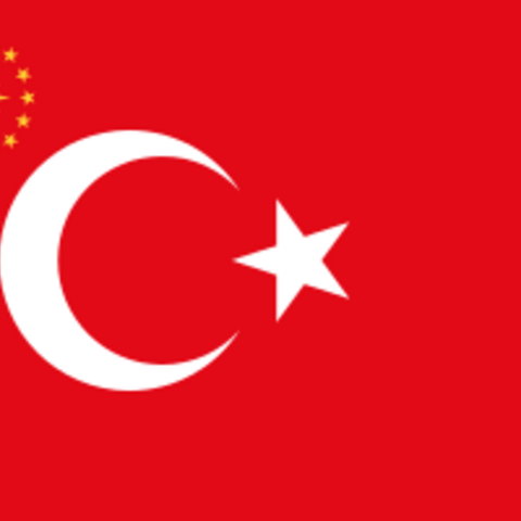 16 stars on this flag represent 16 claimed historical Turkic empires.