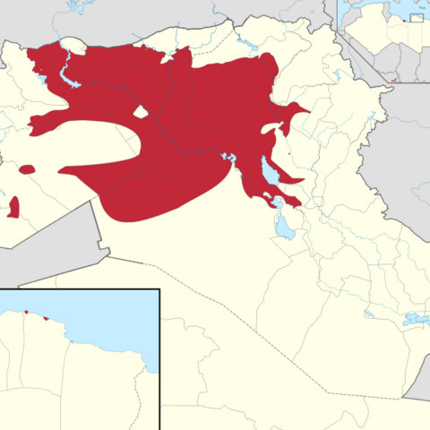 Map showing areas controlled by ISIL.