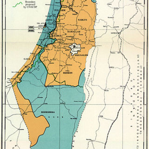 Map of UN Partition Plan for Palestine.