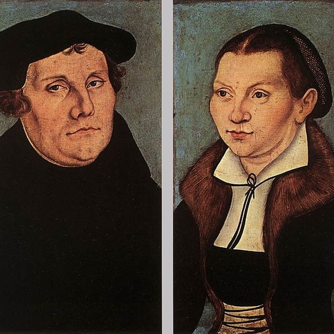 Portraits of Martin Luther and Katharina von Bora.