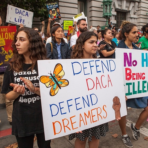 Protesters at a DACA rally.