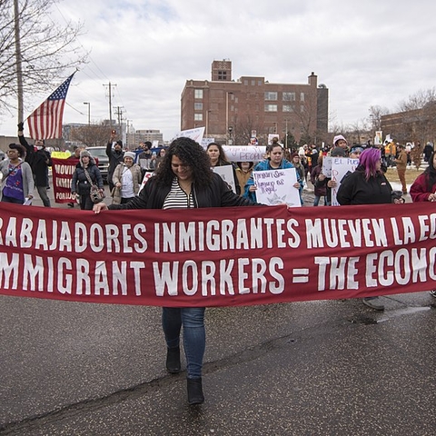 A banner at a march in St. Paul, Minnesota.
