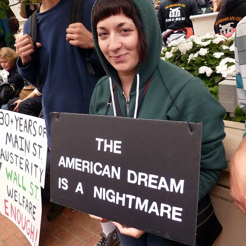A protestor at an Occupy Portland demonstration.