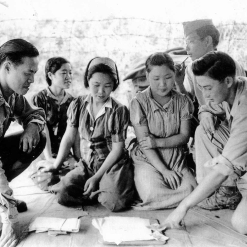 Comfort women captured by the U.S. Army, August 14, 1944.