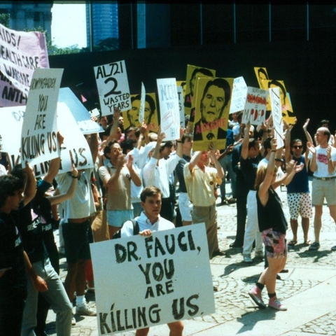 The 1990 ACT-UP protest at the National Institutes of Health.