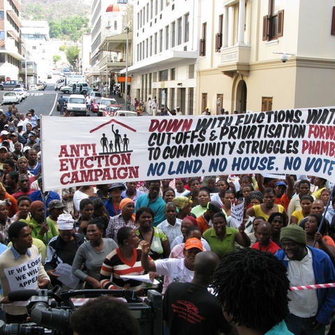 A 2008 march against evictions in Cape Town.