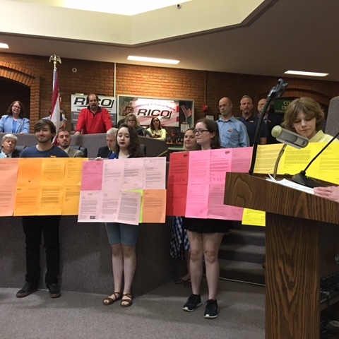 High school students share letters of support for LGBTQ protections in Medina.