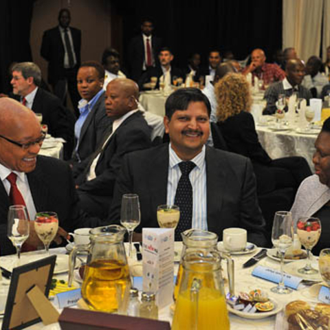 President Jacob Zuma, Atul Gupta, and Eastern Cape Premier Noxolo Kieviet.