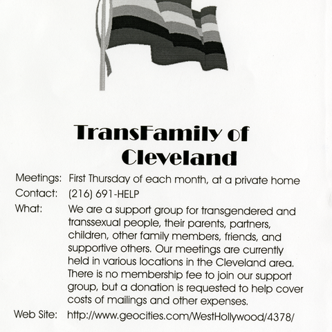 Pride Flyer from TransFamily in 1997.