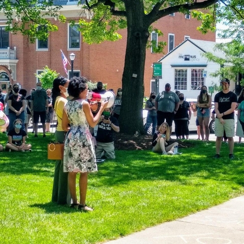 Black Lives Matter demonstration against white supremacy in Medina, OH.