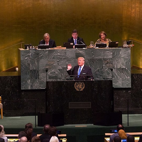 President Donald J. Trump addressing the 72nd Session of the United Nations.