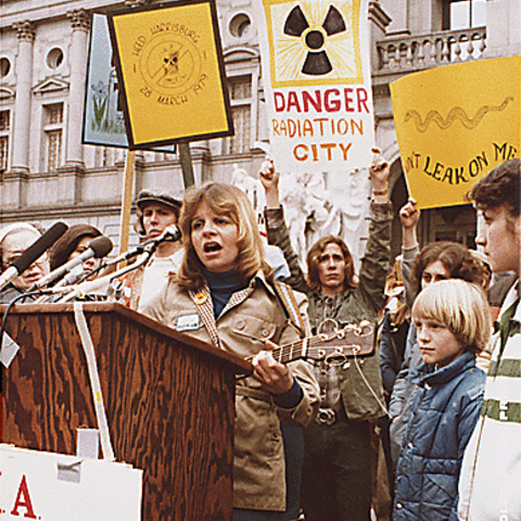 An anti-nuclear protest at the Pennsylvania State Capitol.