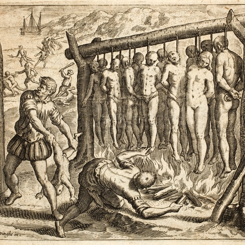 An illustration of Spanish cruelty in Cuba.