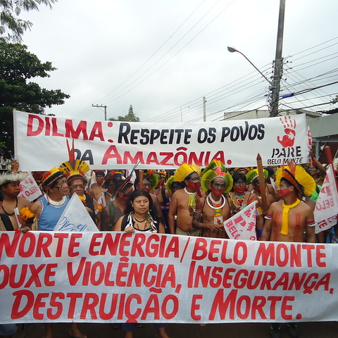 Indigenous peoples march in the 2012 People’s Summit.