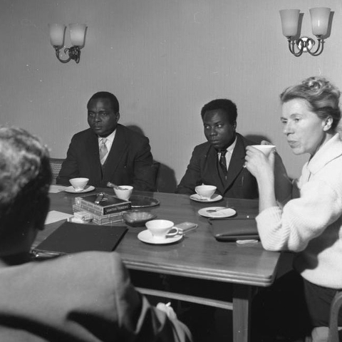 Jean Bolikango, pictured on the left of this image meeting with officials in Germany in 1960.