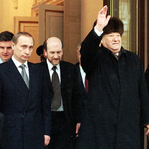 Vladimir Putin with Boris Yeltsin.