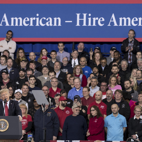 President Donald J. Trump at a rally in 2017.