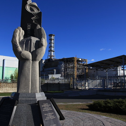 A view of the Chernobyl nuclear disaster memorial.