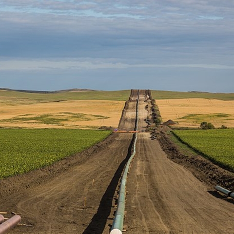 The Dakota Access Oil Pipeline being installed.