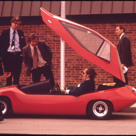 An experimental electric car in 1973.