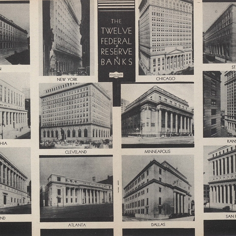 The twelve Federal Reserve Banks buildings.