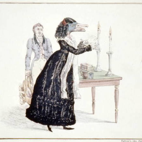 An 1829 caricature of Frances Wright.