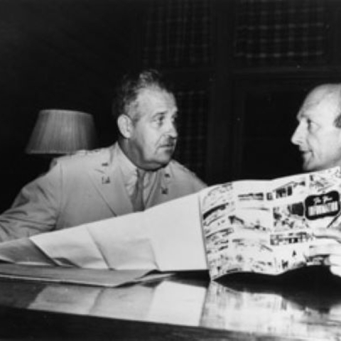 David E. Lilienthal meets with General Leslie R. Groves.