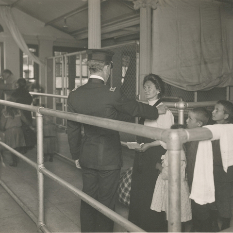 Immigrants undergoing medical examination in New York.