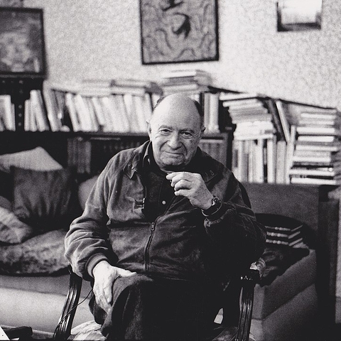 Jacques Ellul in his house in Pessac, France.