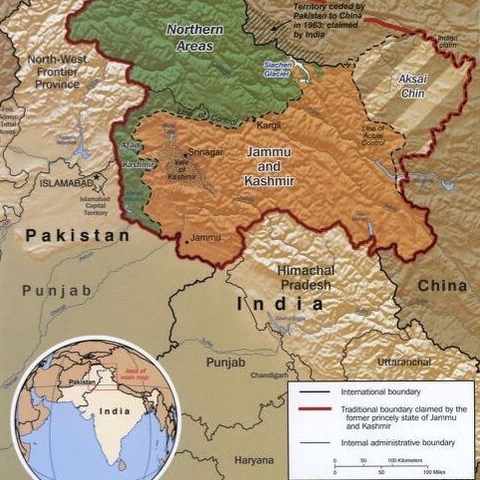 CIA map of the Kashmir region.