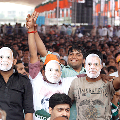 Modi supporters in New Delhi.