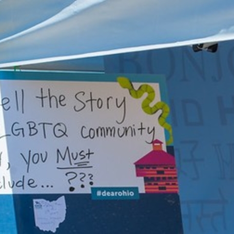 The Ohio History Connection's booth at the 2017 Cleveland Pride.