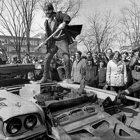 University of Michigan students participate in a March 1970 pollution teach-in.