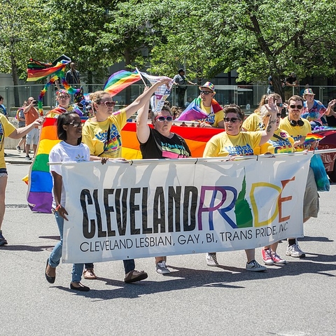 A pride banner at Cleveland Pride 2017.