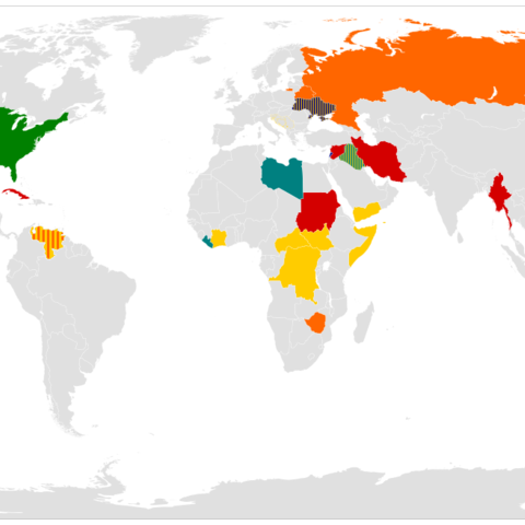Countries or individuals sanctioned by the United States in 2015.