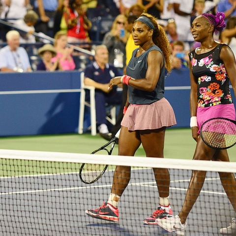 Serena and Venus Williams at the 2013 US Open.