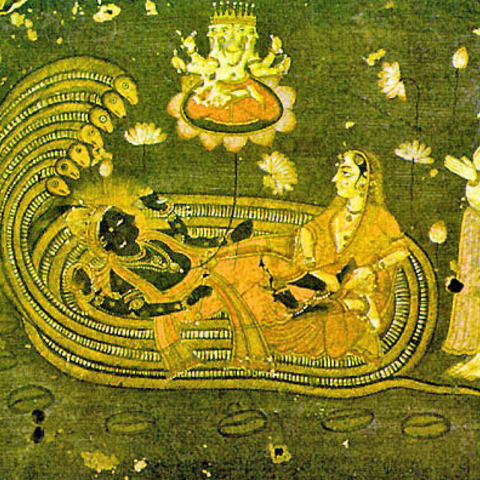 An eighteenth-century depiction of the Hindu creation myth.