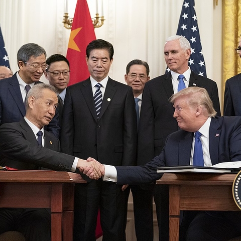 President Donald J. Trump and Chinese Vice Premier Liu He.