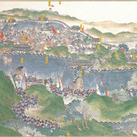 A battle scene during the Taiping Rebellion.