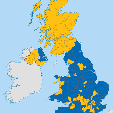 Brexit results by council district in the U.K.