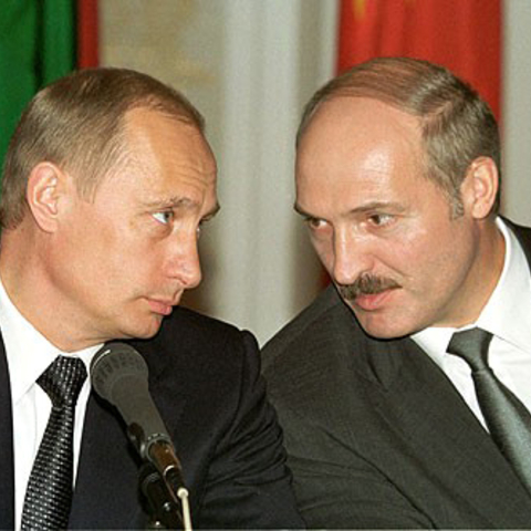 Belarusian President Alexander Lukashenko and Russian President Vladimir Putin.
