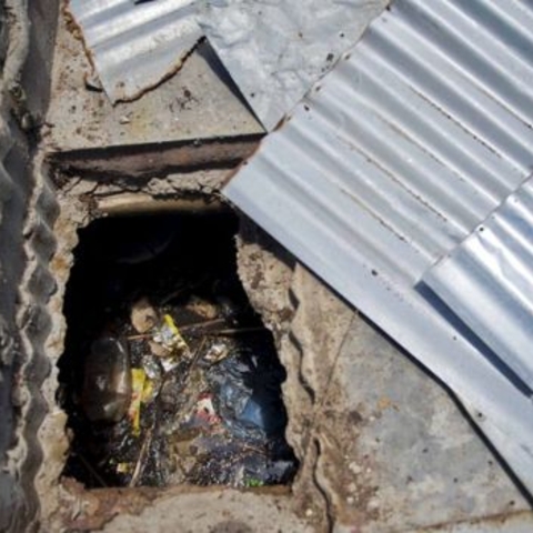 The pit toilet in Mahlodumela Lower Primary School.