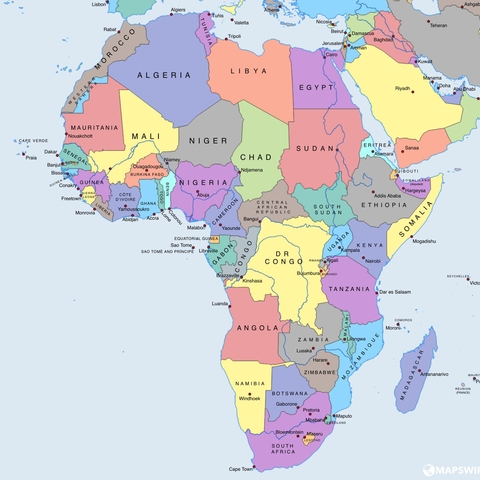A map of Africa.