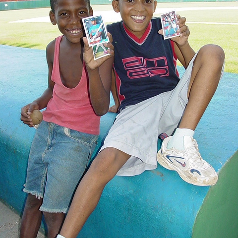 Kids at a baseball stadium in San Pedro de Macoris, Dominican Republic.