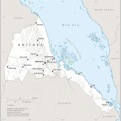 Map of Eritrea.