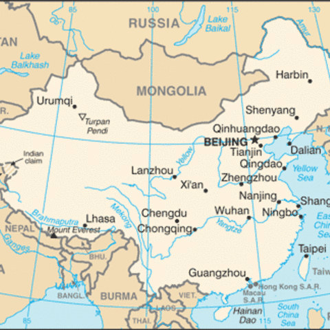 Map of China.